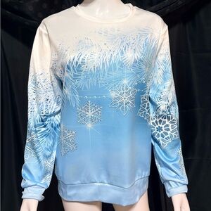 Icy Blue & White Snowflake Winter Wonderland Sweatshirt